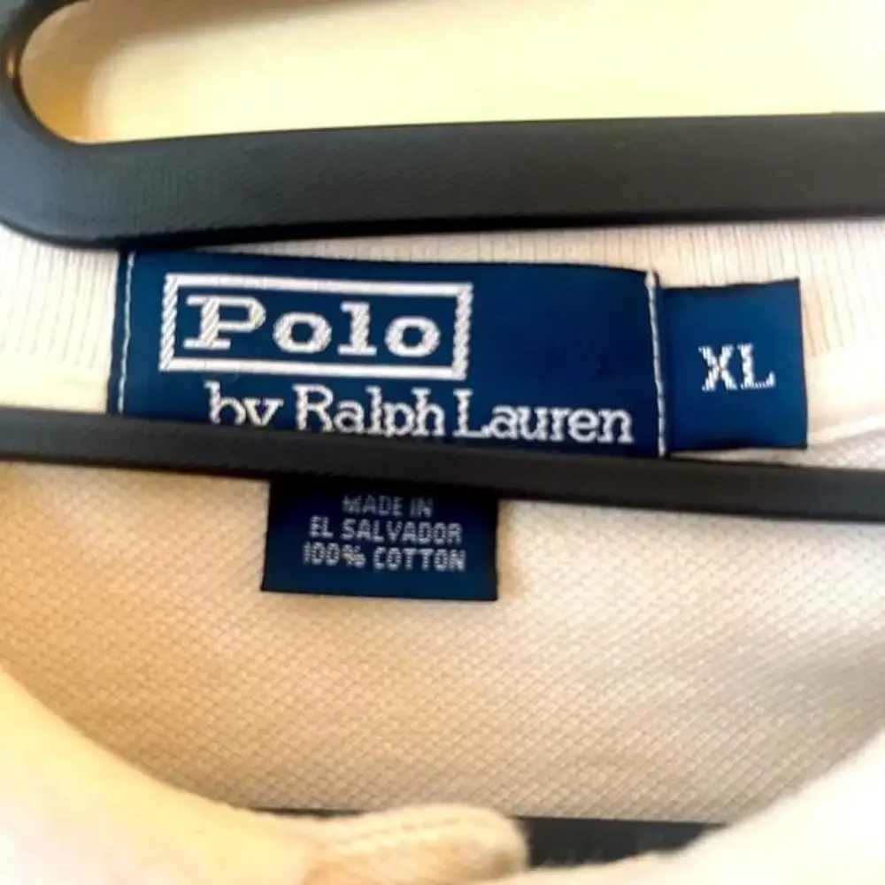 Men's XL‎ Polo Ralph Lauren 100% Cotton Herbal Milk Classic Fit Polo Shirt